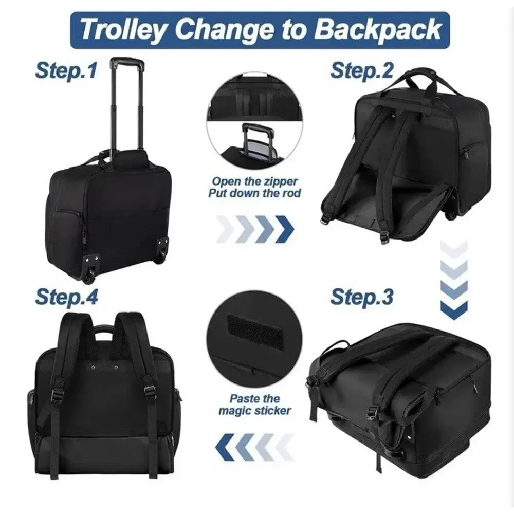 ROSECER Rolling Laptop Bag, 17.3 Inch Premium Laptop Briefcase with‎ Wheels New